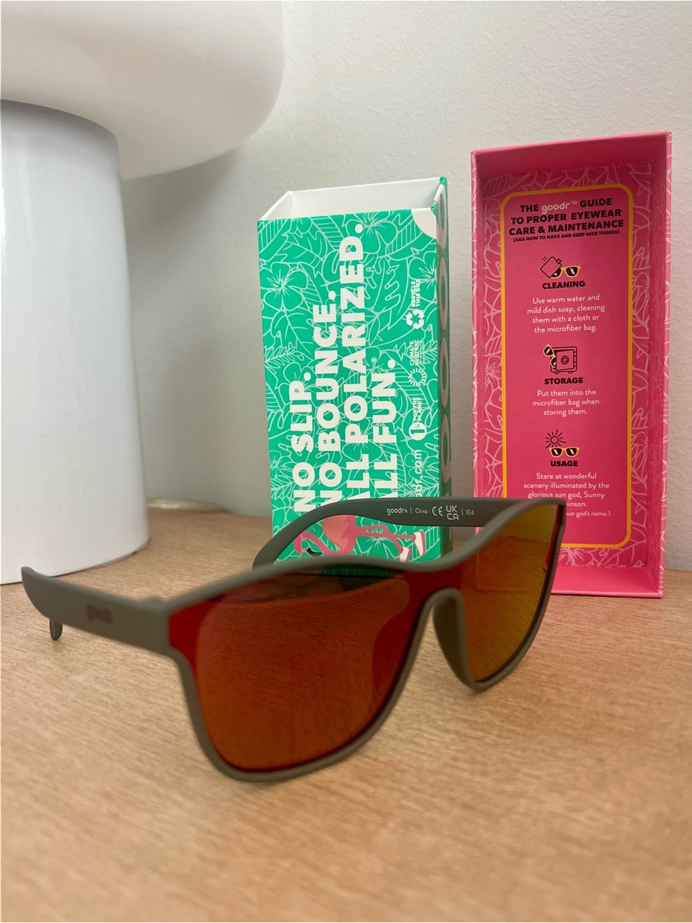 NWT Goodr Voight-Kampff Vision Polarized Running Sunglasses Pink Mirror - Picture 5 of 6